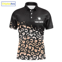 Load image into Gallery viewer, Custom Name Leopard Print Polo Shirt – Stylish Animal Print Golf Polo For Men NHT855