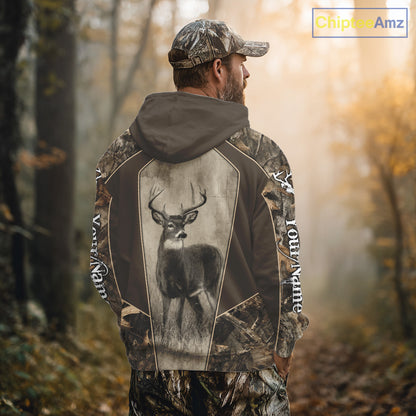 Whitetail Deer Hunting Season Shirt 3D Buck Design Custom Hunting Gift, Deer Hunting Shirt NHT331