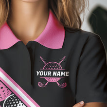 Load image into Gallery viewer, Golf Balls Pink Pattern Womens Golf Polo Shirts Custom Golf Apparel For Familly Team Shirt NHT706