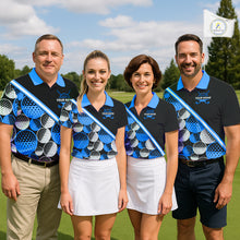 Load image into Gallery viewer, Golf Balls Blue Pattern Womens Golf Polo Shirts Custom Golf Apparel For Familly Team Shirt NHT707