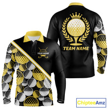 Load image into Gallery viewer, Golf Balls Yellow Pattern Mens Golf Polo Shirts Custom Golf Apparel For Familly Team Shirt NHT708