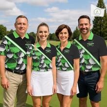 Load image into Gallery viewer, Golf Balls Green Pattern Mens Golf Polo Shirts Custom Golf Apparel For Familly Team Shirt NHT709
