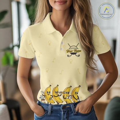 Funny Banana Womens Golf Polo Shirts Team, Womens Golf Jerseys For Golfer, Golf Gifts NHT908