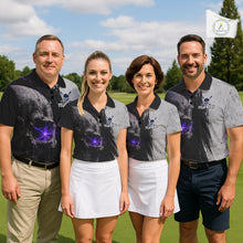Load image into Gallery viewer, Personalized Skull Womens Golf Polo Shirt Purple Lightning Custom Team Name Golf Shirt NHT1072