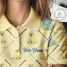 Load image into Gallery viewer, Funny Yellow Labrador Golf Polo Shirt For Team, Womens Polo Shirt For Golf Lovers NHT564