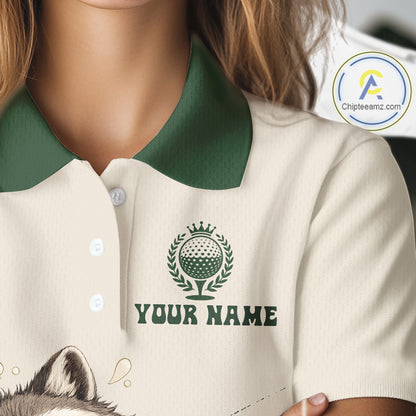 Custom Green Raccoon Golf Jersey For Womens, Custom Name Funny Golf Top For Team NHT935