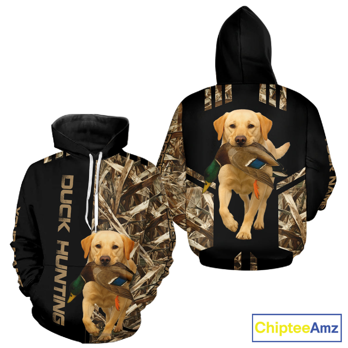 Personalized Yellow Lab Duck Hunting Custom Name All Over Print Shirt, Duck Hunting Gifts NHT241
