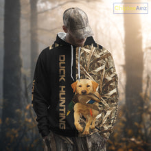 Load image into Gallery viewer, Personalized Yellow Lab Duck Hunting Custom Name All Over Print Shirt, Duck Hunting Gifts NHT241