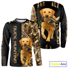 Load image into Gallery viewer, Personalized Yellow Lab Duck Hunting Custom Name All Over Print Shirt, Duck Hunting Gifts NHT241