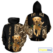 Load image into Gallery viewer, Personalized Yellow Lab Duck Hunting Custom Name All Over Print Shirt, Duck Hunting Gifts NHT241