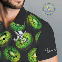 Load image into Gallery viewer, Funny Colorful Kiwi In Dark Golf Men's Polo Shirt,  Funny Fruit Pattern Polo Top NHT579