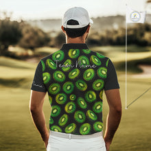 Load image into Gallery viewer, Funny Colorful Kiwi In Dark Golf Men's Polo Shirt,  Funny Fruit Pattern Polo Top NHT579