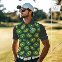 Load image into Gallery viewer, Funny Colorful Kiwi In Dark Golf Men's Polo Shirt,  Funny Fruit Pattern Polo Top NHT579