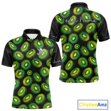 Load image into Gallery viewer, Funny Colorful Kiwi In Dark Golf Men's Polo Shirt,  Funny Fruit Pattern Polo Top NHT579