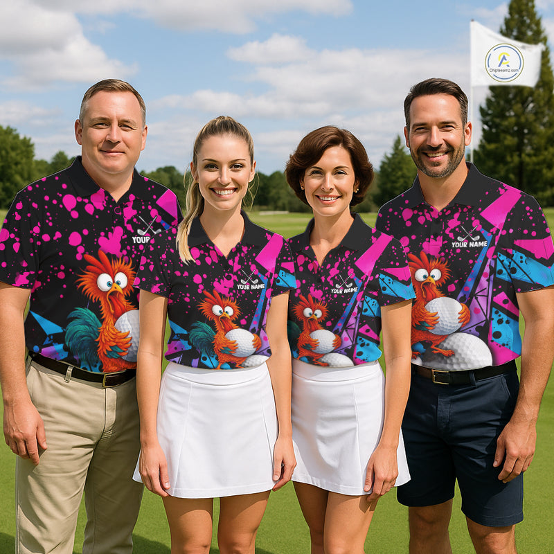 Colorful Funny Chicken Golf Jersey For Womens Golf League Golf Team Shirts NHT953