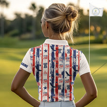 Load image into Gallery viewer, Women's Custom America 250Th Anniversary Polo - Vintage Patriotic USA Flag Personalized Performance Jersey
