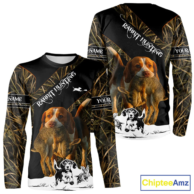 Custom Camouflage Rabbit Hunting With Beagle Dog For Hunter, Rabbit Hunting Gifts NHT270