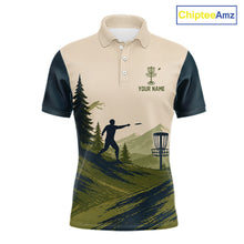 Load image into Gallery viewer, Green Sunset Customized Mens Disc Golf Polo Shirt Number Disc Golf Tops For Men NHT833