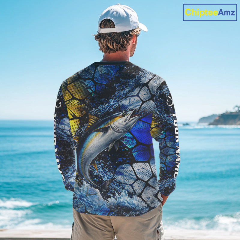 Tuna Fishing Customize Name Long Sleeve Fishing Shirts, Personalized Tuna Fishing Gift NHT438