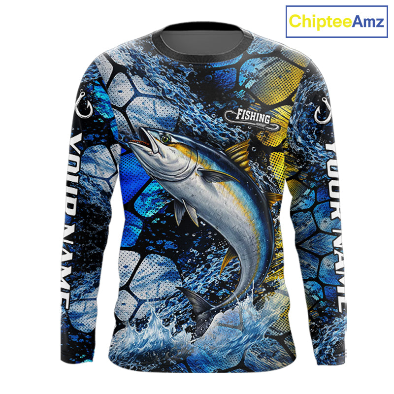 Tuna Fishing Customize Name Long Sleeve Fishing Shirts, Personalized Tuna Fishing Gift NHT438