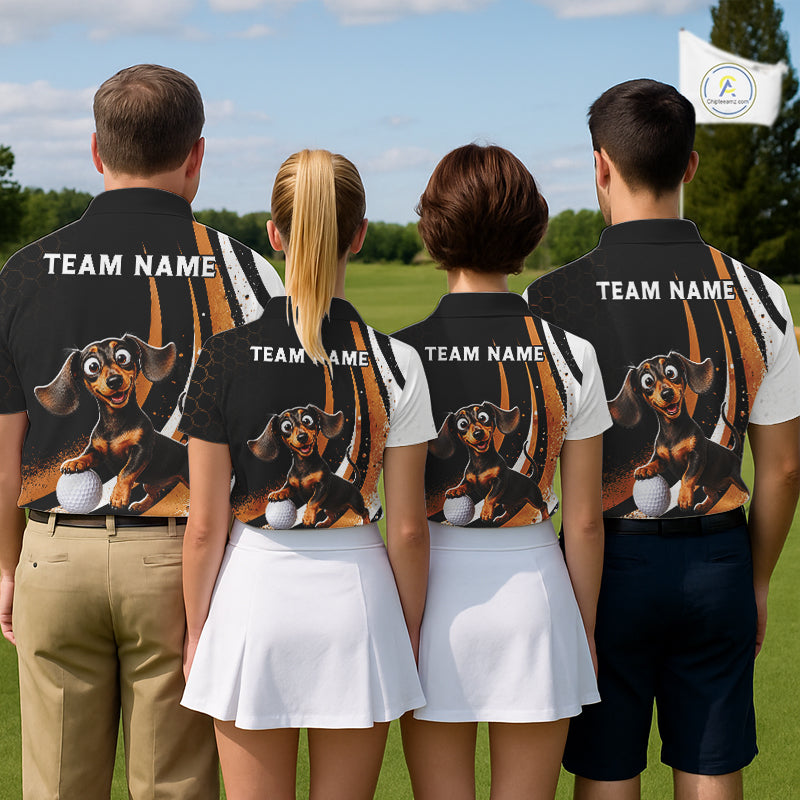 Personalized Dachshund Women Golf Polo Shirt, Funny Custom Name Dog Golf Shirt NHT1308