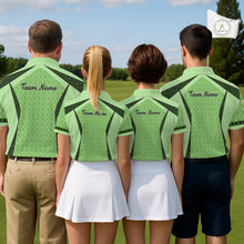 Load image into Gallery viewer, Custom Womens Mint Green Golf Polo, Personalized Geometric Pattern Golf Shirt With Name, Gift For Golfer NHT702