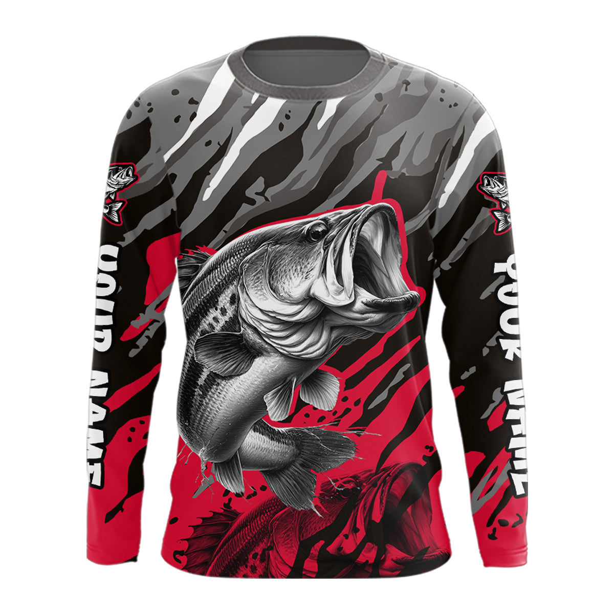 Personalized Bass Fishing Sport Jerseys, Bass Fishing Shirts Long Sleeve For Men NHT457