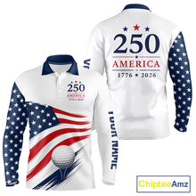 Load image into Gallery viewer, American Flag Mens Golf Polo Shirts, Patriotic Team Golf Jerseys NHT885
