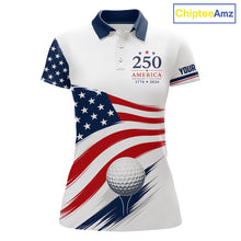 Load image into Gallery viewer, American Flag Womens Golf Polo Shirts, Patriotic Team Golf Jerseys NHT885