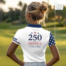 Load image into Gallery viewer, American Flag Womens Golf Polo Shirts, Patriotic Team Golf Jerseys NHT885