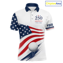Load image into Gallery viewer, American Flag Mens Golf Polo Shirts, Patriotic Team Golf Jerseys NHT885