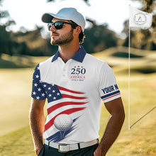 Load image into Gallery viewer, American Flag Mens Golf Polo Shirts, Patriotic Team Golf Jerseys NHT885