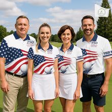 Load image into Gallery viewer, American Flag Womens Golf Polo Shirts, Patriotic Team Golf Jerseys NHT885