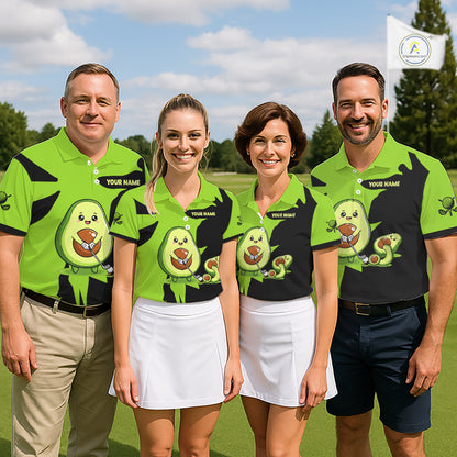 Green Golf Jerseys Funny Avocado Golf Shirts For Women Custom Golf Team Shirts For Golfers NHT893