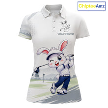 Load image into Gallery viewer, Custom Bunny Golf Polo Shirt – Personalized Rabbit Golf Shirt, Funny Golfer Gift For Women's 