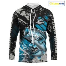 Load image into Gallery viewer, Bass Fishing Shirts Long Sleeve Hooded Customized Name, Largemouth Bass Fishing Jerseys For Men NHT531