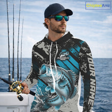 Load image into Gallery viewer, Bass Fishing Shirts Long Sleeve Hooded Customized Name, Largemouth Bass Fishing Jerseys For Men NHT531