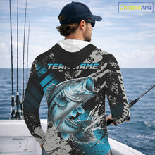 Load image into Gallery viewer, Bass Fishing Shirts Long Sleeve Hooded Customized Name, Largemouth Bass Fishing Jerseys For Men NHT531