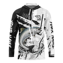 Load image into Gallery viewer, Chinook Salmon (King Salmon) Fishing Black White Camo Performance Fishing Shirts NHT462
