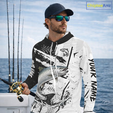 Load image into Gallery viewer, Chinook Salmon (King Salmon) Fishing Black White Camo Performance Fishing Shirts NHT462