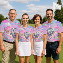 Load image into Gallery viewer, Funny Pastel Shark Womens Golf Polo Shirt Custom Ocean Golf Shirt, Polo Gift For Golf Lovers NHT898