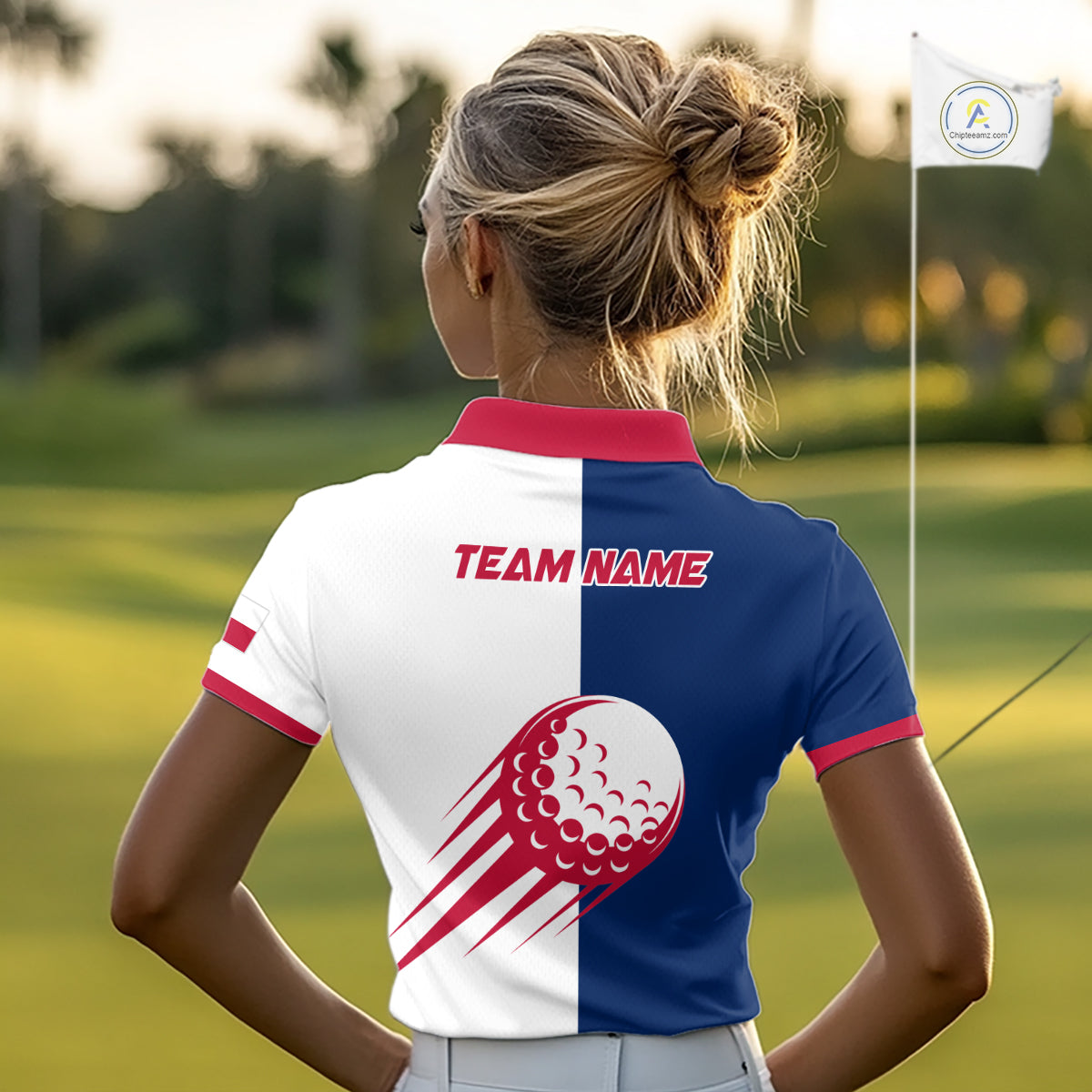 Personalized Texas Flag Patriotic Golf White Womens Golf Polo Shirts Custom Golf Gift For Womens NHT736