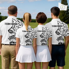 Load image into Gallery viewer, Custom Skull Mens Golf Polo Shirt Personalized Name, Golf Team Polo Jersey| White NHT1064