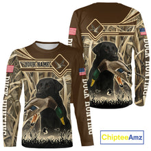 Load image into Gallery viewer, Mallard Duck Hunting Camouflage Shirt With Black Labrador Retriever, Duck Hunting Season NHT119