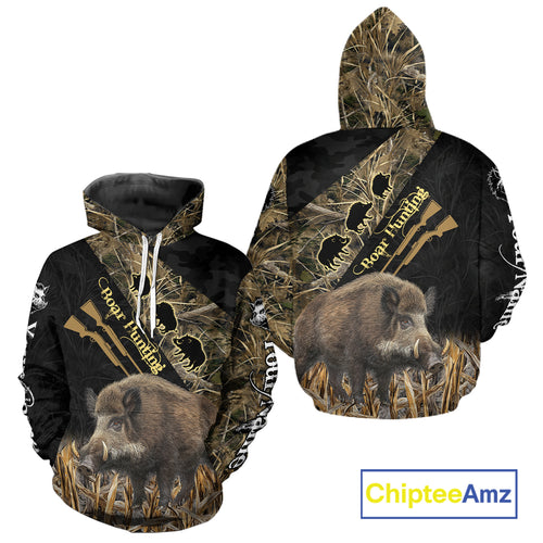 Best Wild Boar Hunting Black Camo 3D Shirt For Hunting Season Hunting Clothes For Hunters NHT121