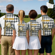 Load image into Gallery viewer, Personalized Womens Golf Polo Shirt Beer And Golf Ball Graphic Custom Team Name Golf Jersey|White NHT1091