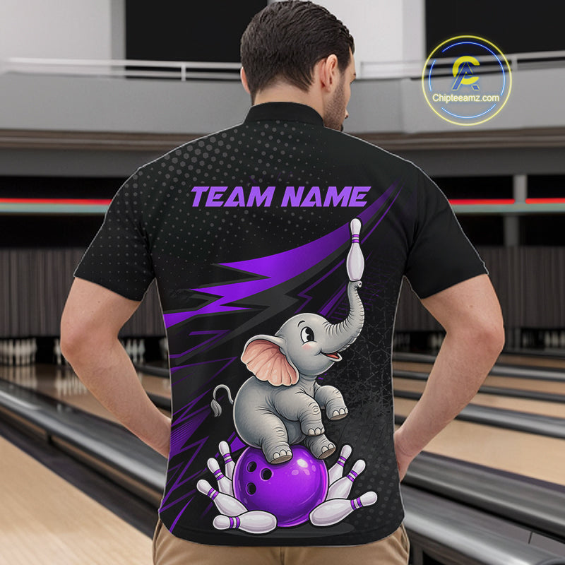 Custom Bowling League Shirt, Team Bowling Jersey With Custom Name For Men|Purple NHT1244