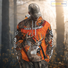 Load image into Gallery viewer, Orange Camo Deer Hunting Shirt, Deer Hunting with Full All - Over 3D For Deer Hunters NHT246