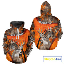 Load image into Gallery viewer, Orange Camo Deer Hunting Shirt, Deer Hunting with Full All - Over 3D For Deer Hunters NHT246
