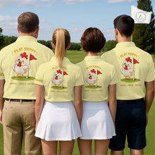 Load image into Gallery viewer, Personalized Funny Chicken Golf Polo Shirt Play Happy Swing Smile Repeat Golf Apparel For Womens NHT951